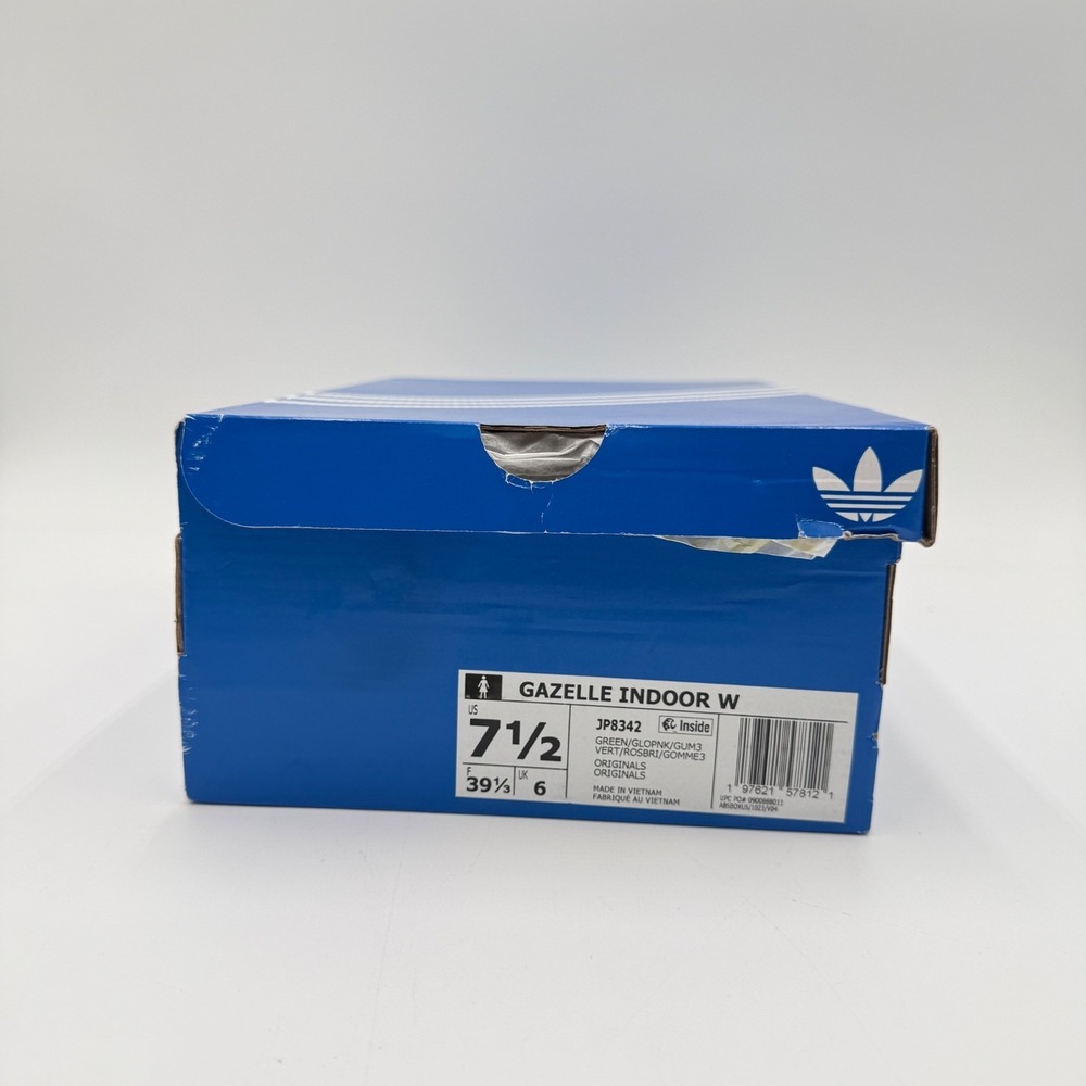 Adidas Women's Size 7.5 Gazelle Indoor Green Glow Pink Gum JP8342 Shoes NEW - Picture 6 of 6